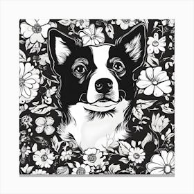 Black And White Dog 2 Canvas Print