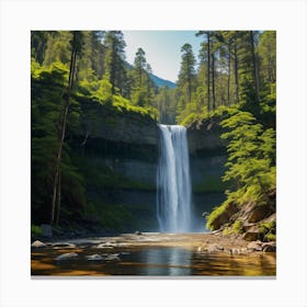 Waterfall In The Forest 10 Canvas Print