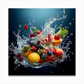 Fruit Splashing Water 4 Canvas Print