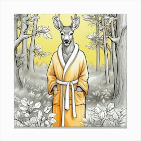 Deer In Bathrobe 12 Canvas Print