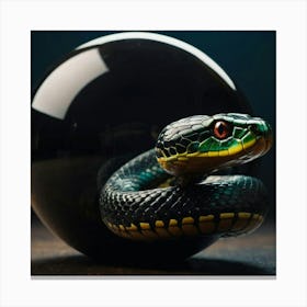 Snake In A Glass Ball 3 Canvas Print