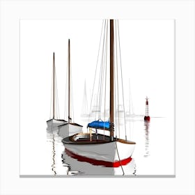 Sailboats In The Harbor Canvas Print