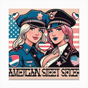 American Street Cops Canvas Print