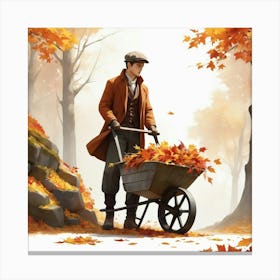 Man With A Wheelbarrow Canvas Print