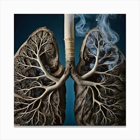 Lungs And Smoke 13 Canvas Print