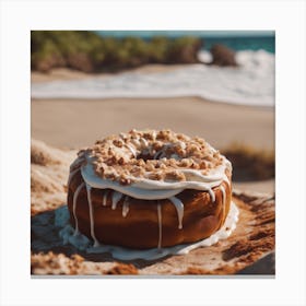Donut On The Beach Canvas Print