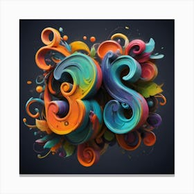 3d Lettering Art Print Paintings Canvas Print