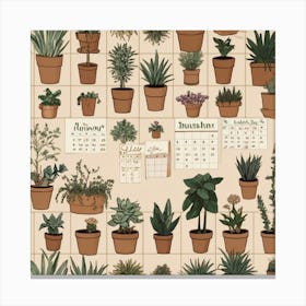 Default Make A Calendar Of Planting Dates Aesthetic 0 Canvas Print