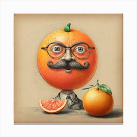 Orange Man With Mustache 2 Canvas Print