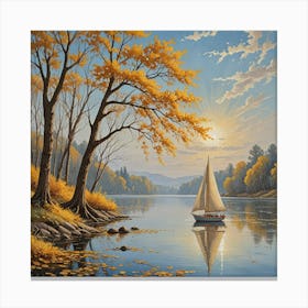 Sailboat On The Lake Canvas Print