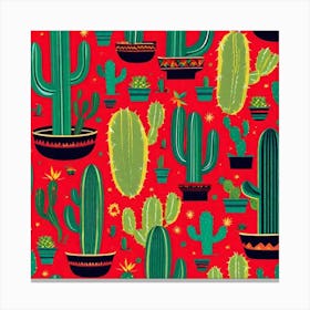 Cactus Pattern 18 Canvas Print