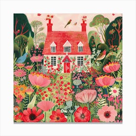 Cottage In The Garden 1 Canvas Print