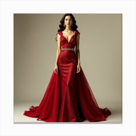 Red Evening Dress 2 Canvas Print