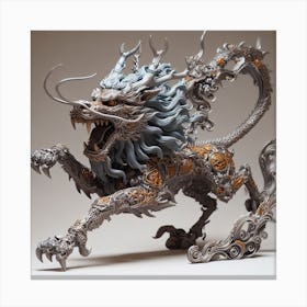 Chinese Futuristic Lion Canvas Print