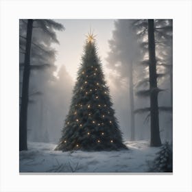 Christmas Tree In The Forest 114 Canvas Print