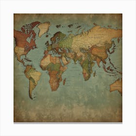 Old World Map 7 Canvas Print