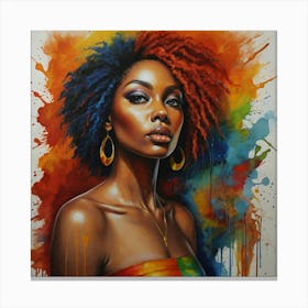 'Afro Girl' 2 Canvas Print