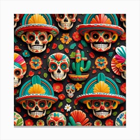 Mexican Skulls 7 Canvas Print