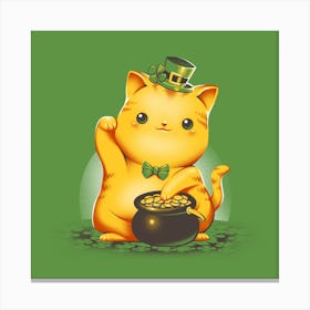 Irish Lucky Cat Canvas Print