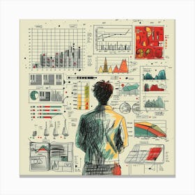 Man Looking At Graphs Canvas Print