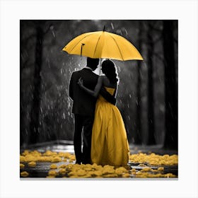 Couple In The Rain 2 Canvas Print