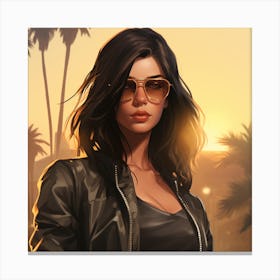 Grand theft auto Kendall Jenner 3 Canvas Print
