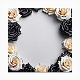 Black And White Roses 14 Canvas Print