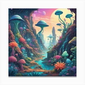 Psychedelic Landscape art print 2 Canvas Print