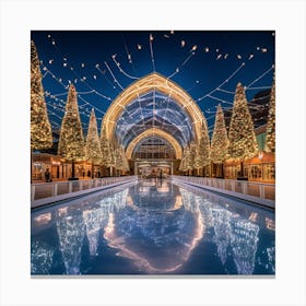 Christmas Lights In The Mall Canvas Print