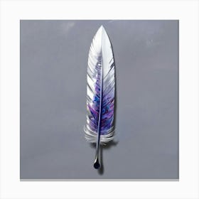 White Blue Feather Canvas Print