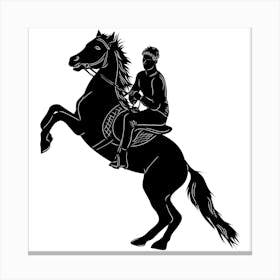 Horse Riding Silhouette Canvas Print