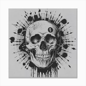 Skull With Splatters Canvas Print