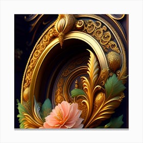 Golden Floral Decoration Canvas Print
