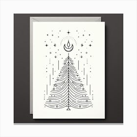 Christmas Tree Line Art Canvas Print