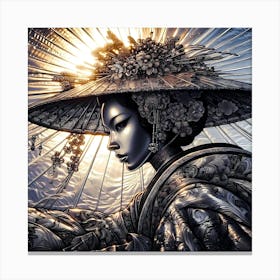 Japan Traditional Geisha Illustration By Ad 170 Canvas Print