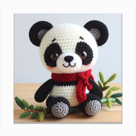 Amigurumi, Panda Canvas Print