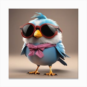 Bird In Sunglasses Canvas Print