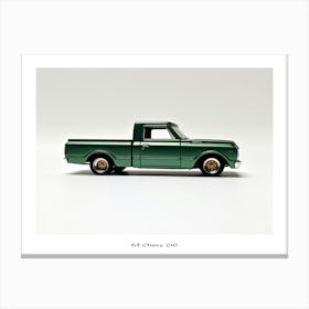 Toy Car 67 Chevy C10 Green Poster Canvas Print