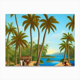 Island Living Among Palms 01 Canvas Print