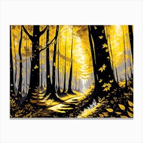 Golden Path In The Woods 1 Canvas Print