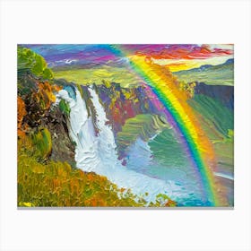 Rainbow Over Waterfall Canvas Print