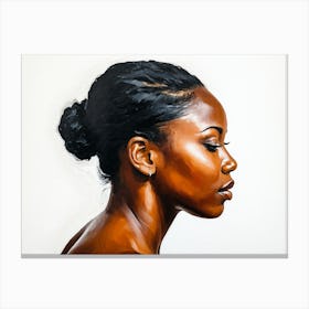 Side Profile Of Beautiful Woman Oil Painting 184 Canvas Print