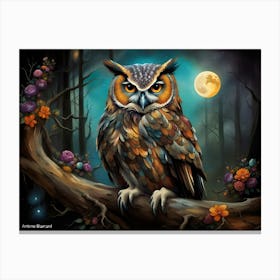 Owl At Night Canvas Print