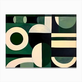 Green tone abstract modern art Canvas Print