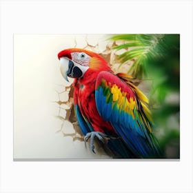 3d Artwork With Parrot Canvas Print