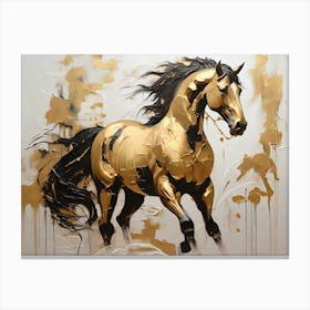 Gold Horse Painting 8 Canvas Print