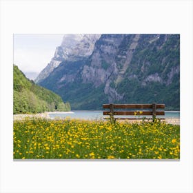 Bench In The Mountains Canvas Print