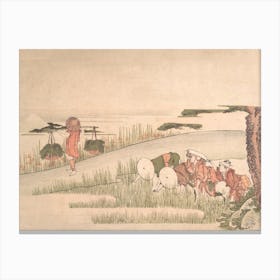 Spring In The Rice Fields, Katsushika Hokusai Canvas Print