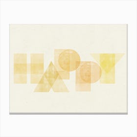 Happy  - Typographic Print Canvas Print