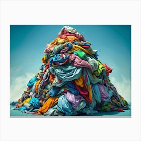 Mountain Of Colorful Fabric Canvas Print